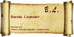 Bende Leander névjegykártya